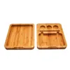 Bamboe houten kist verpakking met siliconen dozen mat dab tools container opslagtank voor tabak rollen sigaretten wax olie lade roken jar kit