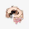 Gioielli firmati Bracciale in argento 925 Charm Bead fit Pandora Pink Daisy Spacer Clip Slide Bracciali Perline Charms stile europeo Perline Murano