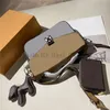2021 New 1+2 Designer decorate Pendant Letter Lady Fashion Shoulder Bags Color Matching Metallic Genuine Leather Street Style Lock Hasp Envelope Handbags