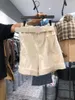 Nomikuma New Corduroy Women Shorts Korean Belt High Waist Wide Leg Short Causal Solid Autumn Winter Bottoms Femme 6D141 210427