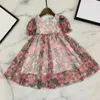 2021 Summer Kids Print Floral Dress Fashion Baby Girl Princess Chiffon Flower Dresses Retail hela kläder7313653