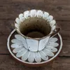 Vintage keramisk kaffekopp enkelhet handmålad kreativ europeisk eko vänlig koffie koopjes kök leveranser dl60bd koppar tefat