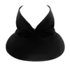 Wide Brim Hats Hat Women Summer Sun Visor Anti-ultraviolet Elastic Hollow Top Outdoor Caps For GirlsWide