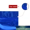 Toptan 100 adet Parlak Mavi Alüminyum Folyo Zip-Kilit Paketleme Çanta Tozu Sıvı Takı Kapsül Çorap Bebekler Külot Paketi Cepler Fabrika Fiyat Uzman Tasarım