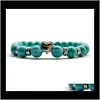 Jewelryromantic Heart-Shaped Charm Bracelet Lava-Rock Round Bead Bracelets Women Men Lover Diffuser Yogo Jewelry 3 Style Chirstmas Gift A482