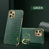 Luxury Business PU Leather Crocodile Tekstura Pokrywa etui na telefon dla iPhone 12 11 Pro X XR XS Max 7 8 PLUS z uchwytem pierścieniowym Case