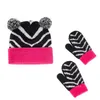 Party Hats Leopard Print Children's Hat Handschoenen Set Warm Feestelijke Schedel Caps Christmas Baby Gebreide Hoed T2i52978