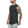 New Summer Gyms Clothing Sporting Singlet Bodybuilding Stringer Tank Top Men Fitness Sleeveless Shirt Muscle Vest Tanktop 210421