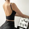 Big Backless Stamping Sport Bras Kvinnor Fitness Gym Push Up Bra Running Vest Style Jogger Sexiga Yoga Padded Tops Camisole Outfit