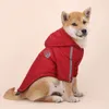 Ciepłe psy z kapturem Designer Dog Odzież Doggy Sweter Pet Winter Płaszcz Kurtka Zimna Pogoda Ubrania do małych średnich i dużych psów Red 3XL A158