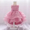 Vestidos para meninas 0-24M com miçangas nascidas, roupas de batismo, vestido de batizado para meninas, presente de casamento, lantejoulas, aniversário, princesa