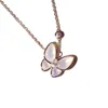 Pendant Necklaces Necklace Female Butterfly White Mother-of-Pearl Light Luxury Sterling Silver Rose Gold Ins Choker Christmas