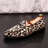 2021 Luxury Men Leather Shoes Fashion Fringed Leopard Loafers Mens Slip-on Party Casual Shoe Large Size 38-46