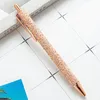 Gold Powder Press Pen Office Cartoon Ballpoint Pen DIY Metal Ball Pens School Student Supplies T2I53295