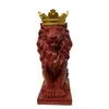 Crown Lion Statua Home Office Bar Lion Wara Żywica Rzeźba Model Rzemiosła Ozdoby Zwierząt Origami Abstrakcyjna Sztuki Dekoracji Prezent T200330