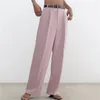 Vintage solide casual jambe large pantalon femmes rue mode taille haute femme pantalon costume droit pour 210430