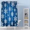 Kerst Douchegordijn Winter Sneeuwvlokken Gordijnen Rode Grijze Sneeuwvlokken Vakantie Decoratie Met Haken Waterdichte Wasbare Xmas Badkamer Decor Gratis DHL HH21-803