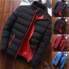 2021 Men Windbreaker Warm Thick Parka Jackets Men's Quilted Padded Puffer Casual Zip Up Winter Bomber Stand Collar Coats Outwear G1108