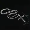 Mens Nail Cross Pendant Halsband Fashion Stainless Steel Link Chain Halsband Black Rose Gold Silver Punk Style Hip Hop Jewelry FO2648