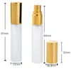 10ML Frosted Glass Aluminum Perfume Spray Bottle Empty Refillable Perfume Container