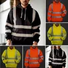 Mens Hoodies Road Work High Visibility Pullover Long Sleeve Hooded Sweatshirt Tops Sportswear Men Clothes sudaderas hombre 211217