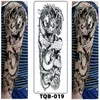TS006 Big Full Storlek 17x48 Tillfällig tatuering Klistermärken Vattentät för naken Kroppskonst Tattoo Arm Sleeve 3D Design