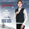 Men's Vests 5 Places Heated Vest Men Women USB Jacket Heating Thermal Clothing Hunting Winter Fashion Heat Black Xl XXL