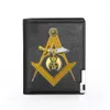 Wallets Free And Accepted Masons Shriner Wallet Men Women Leather Holder Short Purse Money Bag High Quality