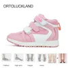 Ortoluckland Children Sport Shoes Leather Orthopedic For Kids Boys Fashion Sneakers Pink Hook Loop Casual Girls