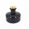 Wholesale Simple Home Decoration 200ml black empty reed diffuser Fragrance glass bottle round With Rubber Cork Stopper