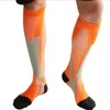 Komprimering Kne High Socks Outdoor Sport Running Nursing Marathon Stockings for Women Men White Black Blue