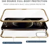 Magnetic Adsorption Cases for iPhone 15 14 13 12 Pro Max 11 XR 8 Plus Full Covered Dual Tempered Glass Phone Back Cover Case izeso