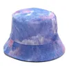 Winter Women Fisherman Cap Cotton Tie-Dye Sunscreen Bucket Outdoor Double-sided Hat Elegant Female Panama Sunbonnet Fedoras G220311