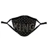 black diamond masks with drill QUEEN SEXY LOVE KING BOSS cotton face mask women dustproof anti dust fog rhinestone facemask in stock