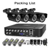 Hiseeu CCTV-kamerasystem 4CH 720P/1080P AHD-säkerhetskameror DVR-kit Vattentätt utomhus videoövervakningssystem för hemmet HDD
