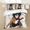 Home Textiles Attaque d'anime sur Titan 3D Couper de couette imprimée Pillowcas Coupertre Litteur de lit de lit de lit de lit Linenno Fiche9959235