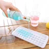 Ice Buckets And Coolers Ice Tray Mold DIY Homemade Frozen Block Pudding Dessert Quick-freezer Household Ices Box with Lid Set 12/48 grid optional WH0184