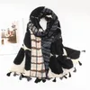 패션 여성 가을 ​​viscose 스카프 기하학적 패치 워크 술 긴 Pashmina 랩 훔친 Bufandas 무슬림 소프트 브랜드 목도리 180 * 90cm