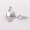 Autêntico 925 Sterling Silver Jewelry Contas Friends Heart Key Pingente Charms Annajewel