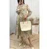 Fashion Paisley Printing Midi Dress Spring Long Sleeve Dresses for Women Korean Clothes 210421