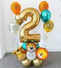 Fournitures de fête ensemble de ballons de forêt de dessin animé pour les fêtes d'anniversaire accessoires de mise en scène de scène décor d'événement ballons en feuille de Latex