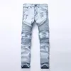 Heren jeans 2022 Mens Skinny Jean Distressed Slim Elastische Denim Biker Hip Hop Broek Washed Ripped Plus Size 28-42, YA5581