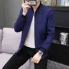 Jacket Men's Trend Spring and Autumn Pure Color Casual Korean Slim Wild Fashion Stand Collar Baseball Uniform 211110