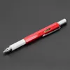 6 in 1 Pocket Multifunctionele Tool Pen Zachte Stylus Capaciteit Top Schroevendraaier Ruler Spirit Level Personalized Multifunctionele Pennen Metal