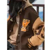 Erkek Ceketler Erkek Varsity Ceket Mektubu Göz küresi Nakış Patchwork Beyzbol 2021 Kış Streetwear Boy Bombacı Unisex