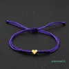 Gold Silver Love Heart Bracelet Women Men Lovers' Wish Red String Braided Adjustable Couple Bracelets Jewelry