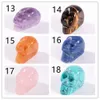 Party Decoration 1 Inch Crystal quarze Skull Sculpture Hand Carved Gemstone Statue Figurine Collectible Healing Reiki Halloween XB1