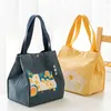 Storage Bags Lunch Box Handbag Round Thick Aluminum Foil Insulation Bag Polyester Cotton Canvas Office Worker Student Meal