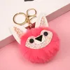 Schöne Pailletten Ohr Fuchs Schlüsselanhänger Für Mädchen Junge Flauschigen Gefälschte Tier Pelz Ball Pompon Schlüssel Kette Charme Frauen Tasche Schlüssel ring Lehrer Geschenk