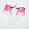 Mulheres de natação feminina recém-chegadas verão Beachwear Bodycon Branco Ruffle Sexy Bikini Set Cintura alta 210422